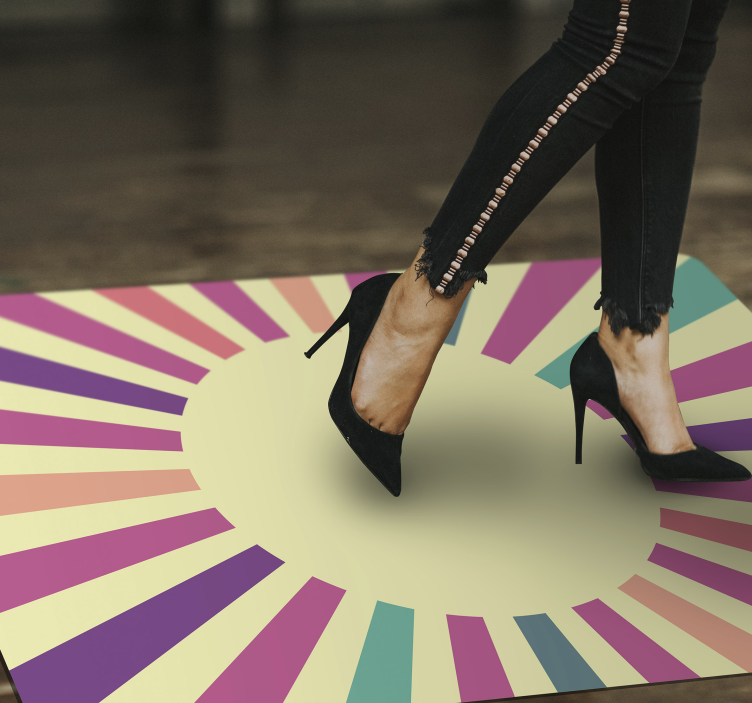 Radiating Lines Design geometric rug - TenStickers