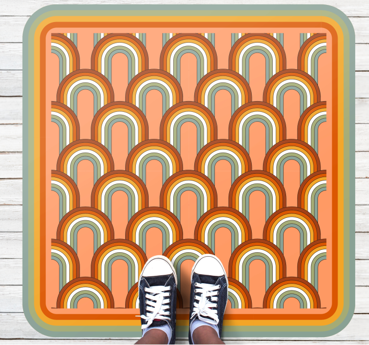 Rainbow like 70s' pattern vintage rug - TenStickers