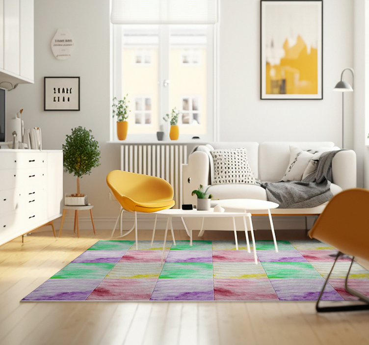 Ramblas tiles  living room vinyl rug - TenStickers