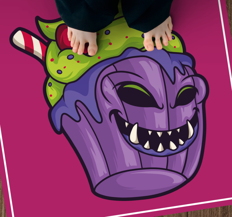 Ravenous Cupcake Monster teenage bedroom rug - TenStickers