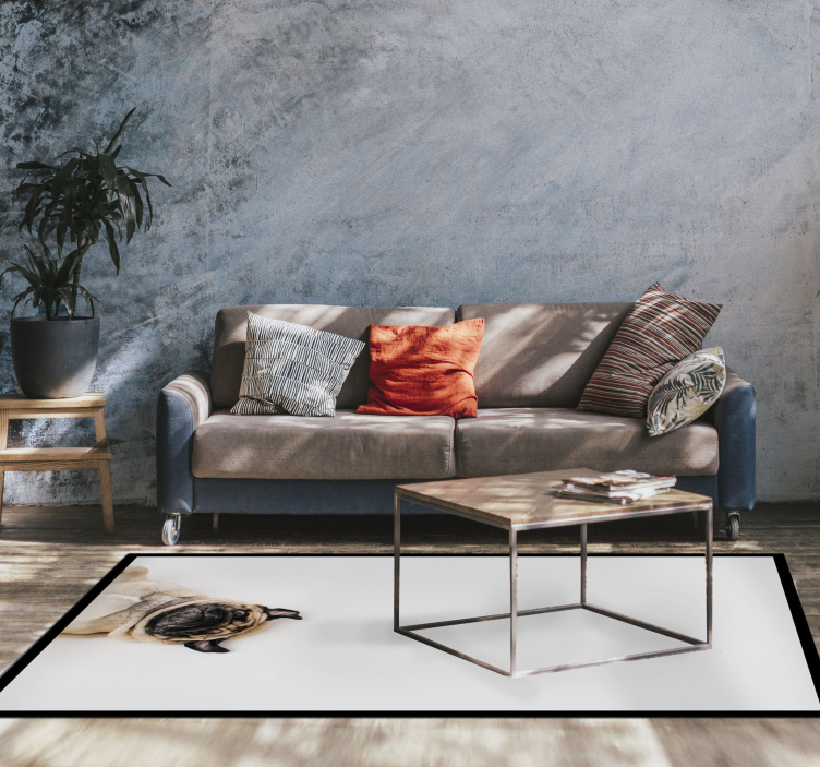 Realistic Pug cute animal rug - TenStickers