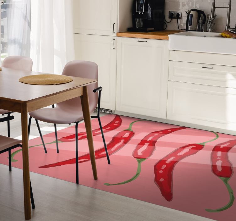 Red Chili Peppers kitchen vinyl mat - TenStickers