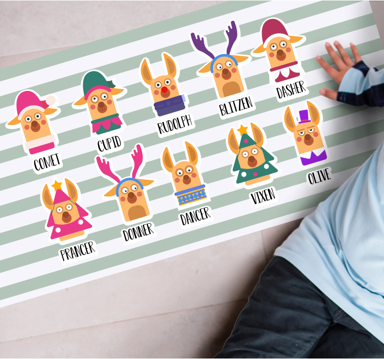 Reindeer Character Collection christmas rug - TenStickers