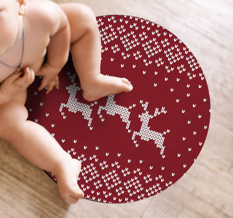 Reindeer Motif christmas rug - TenStickers