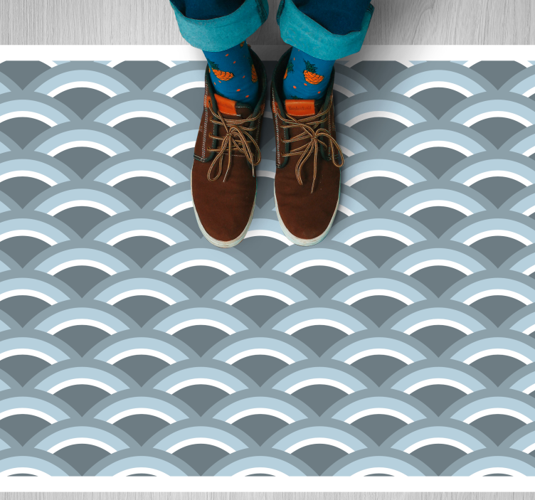 Relaxing Wave Pattern geometric rug - TenStickers