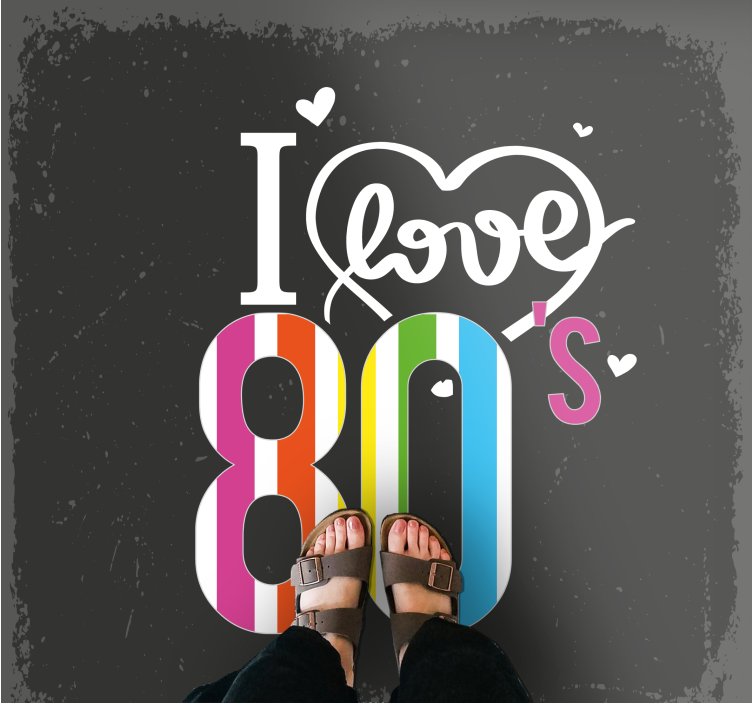 Retro 80's Love mosaic rug - TenStickers
