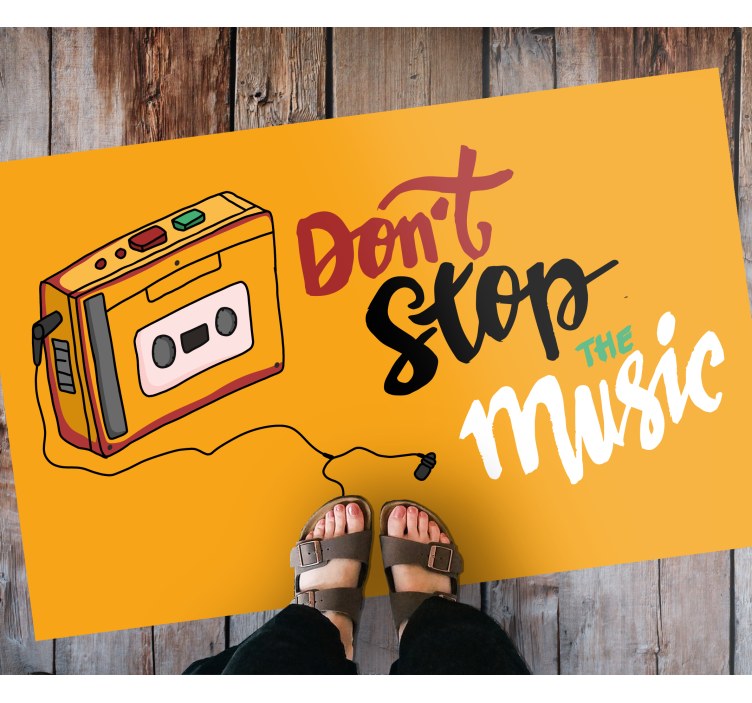 Retro Cassette Theme quote rug - TenStickers