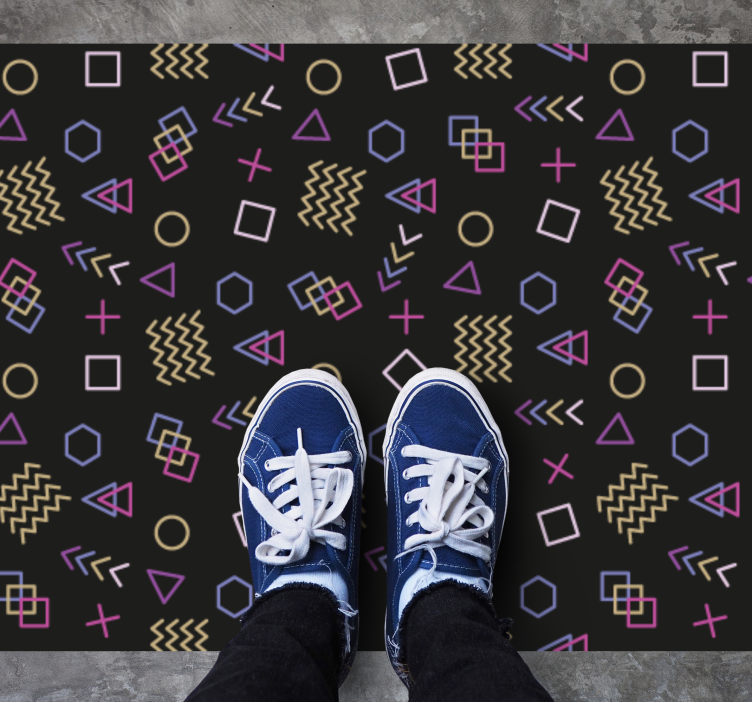 Retro Geometric Shapes vintage rug - TenStickers