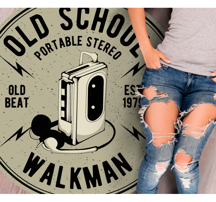 Retro Portable Stereo vintage rug - TenStickers