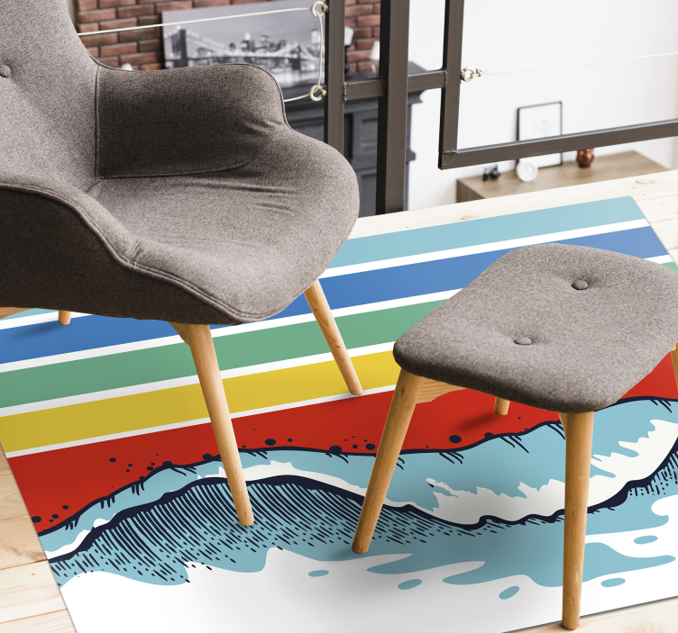 Retro waves vintage rug for floor - TenStickers