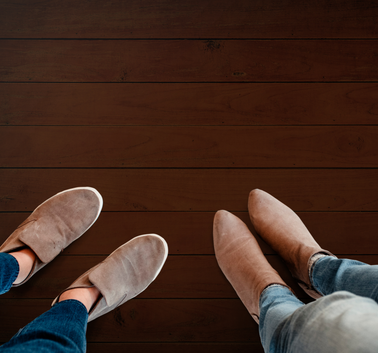 Dark brown texture wood effect rug - TenStickers