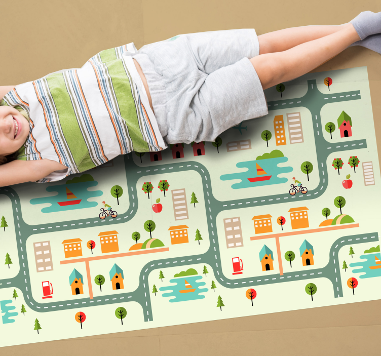road playmat children road rug - TenStickers
