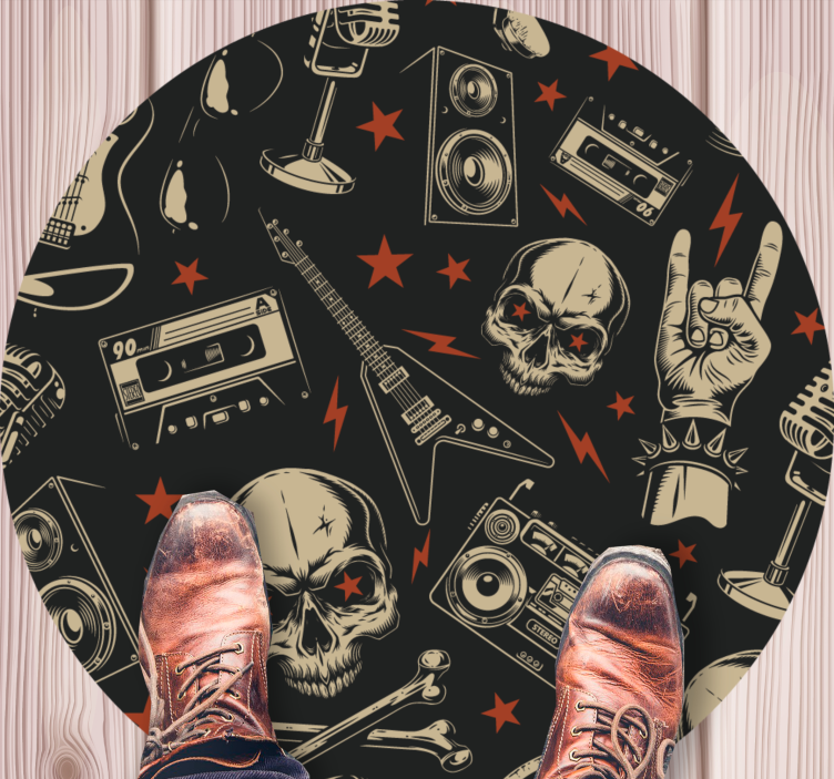 Rock Music Style teenage bedroom rug - TenStickers