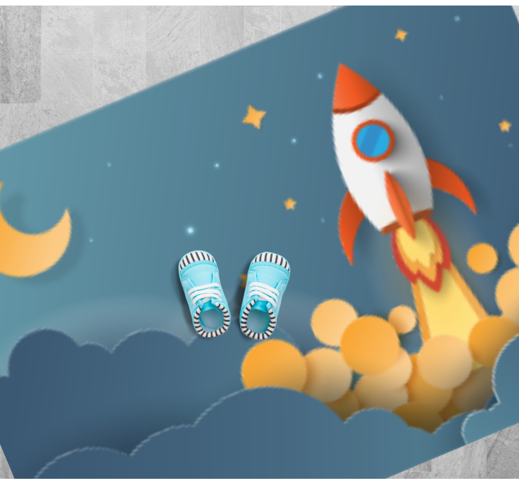 Rocket launch adventure star rug - TenStickers