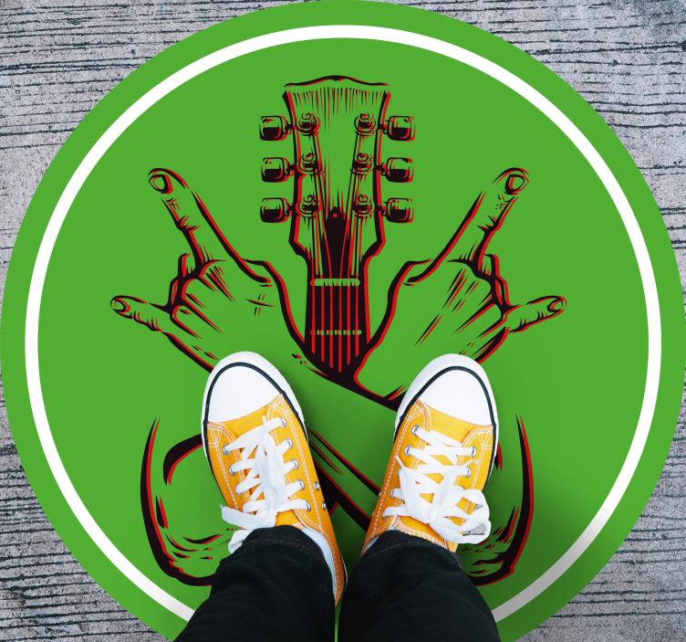 Rocking Gesture Artwork circular rug - TenStickers