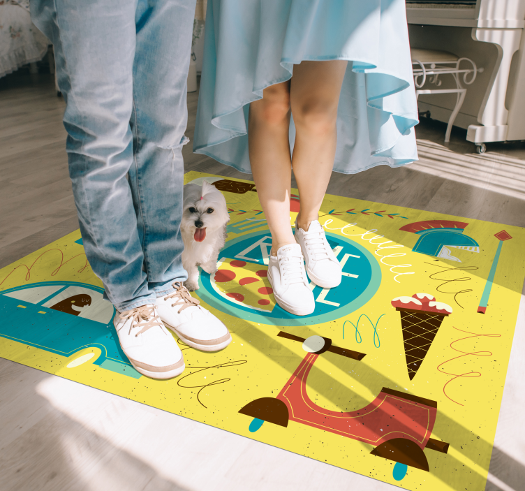 Rome Theme Illustration alphabet carpet - TenStickers