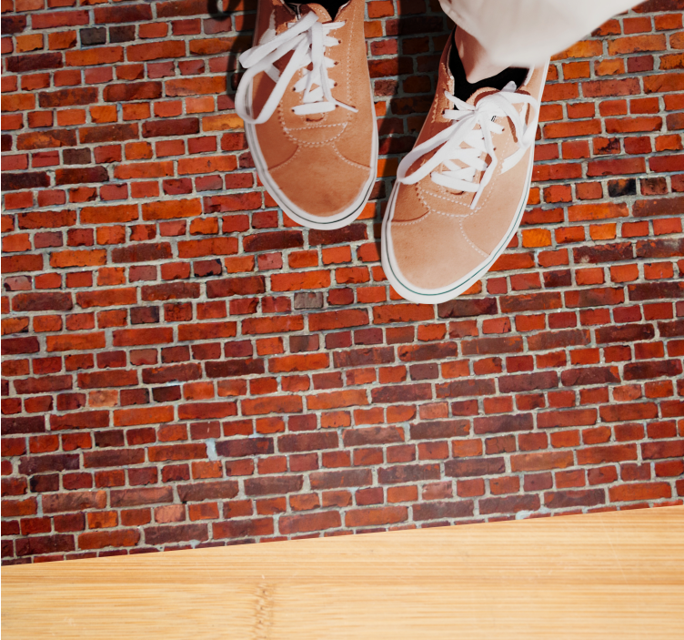 Rough brick texture stone effect rug - TenStickers