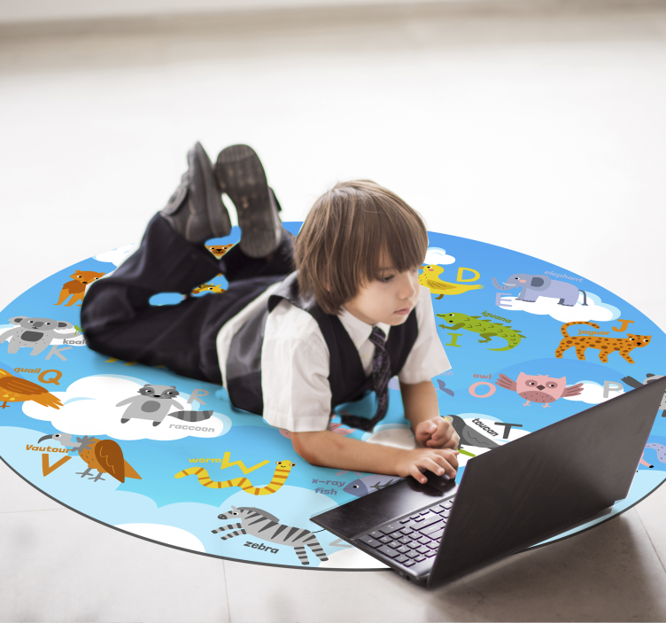 Round english vinyl alphabet rug - TenStickers