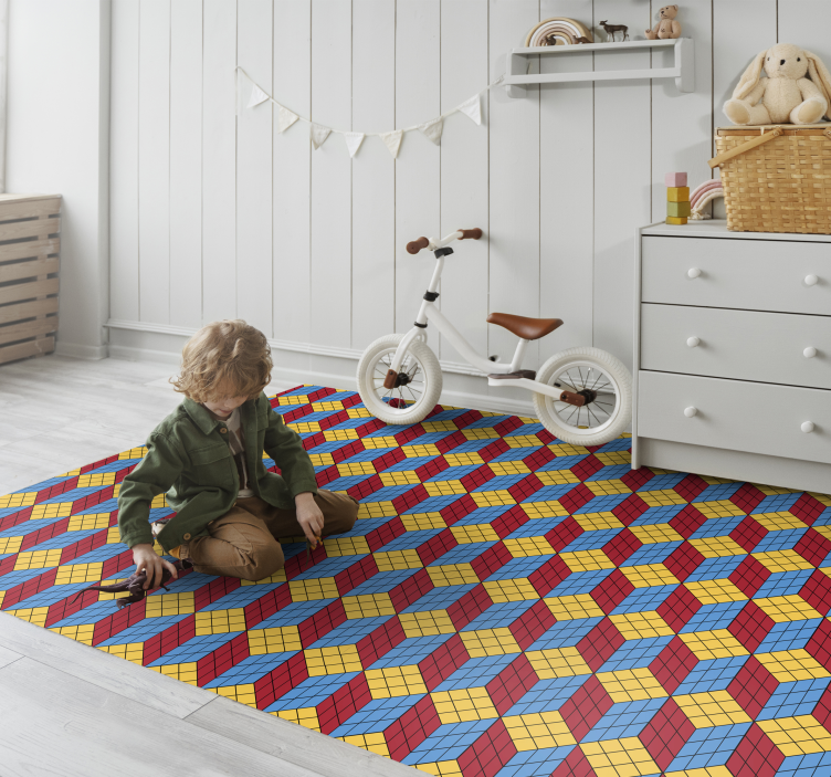 Rubik cube original pattern vintage rug - TenStickers
