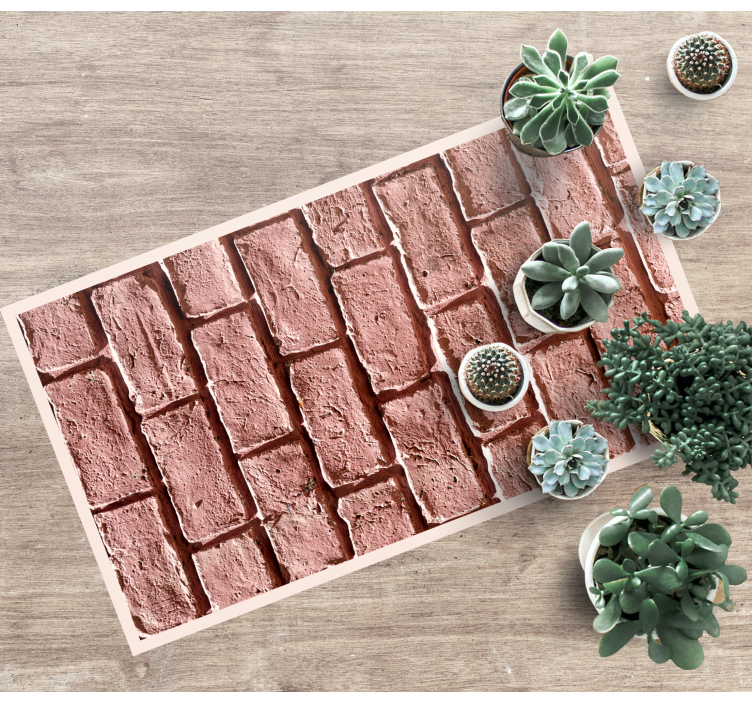 Rustic Brick Pattern stone effect vinyl rug - TenStickers