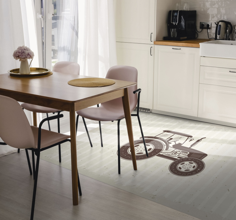 Rustic Tractor Representation texture rug - TenStickers