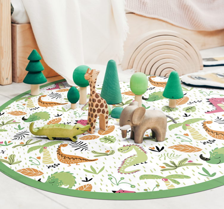 Safari Adventure Circle kids rug - TenStickers