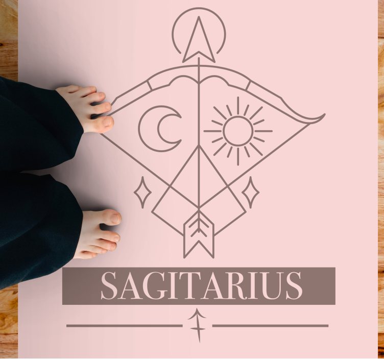 Sagittarius Symbol quote rug - TenStickers