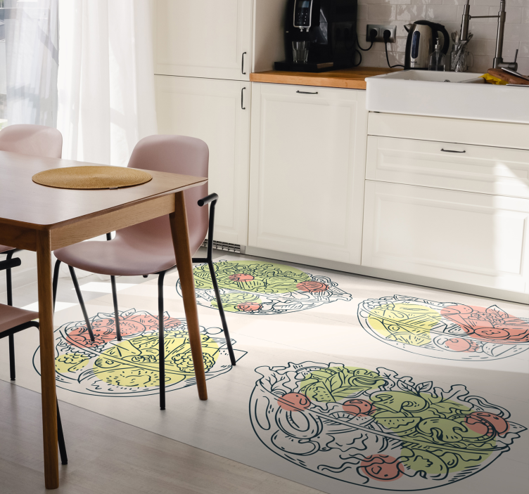 Salad Bowl Illustrations dining room rug - TenStickers