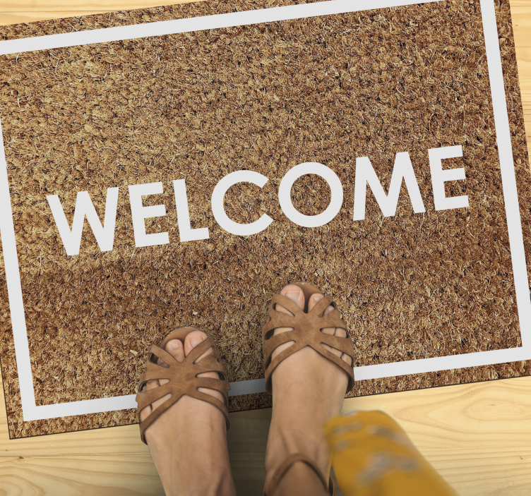 Welcome on coir effect quote rug - TenStickers