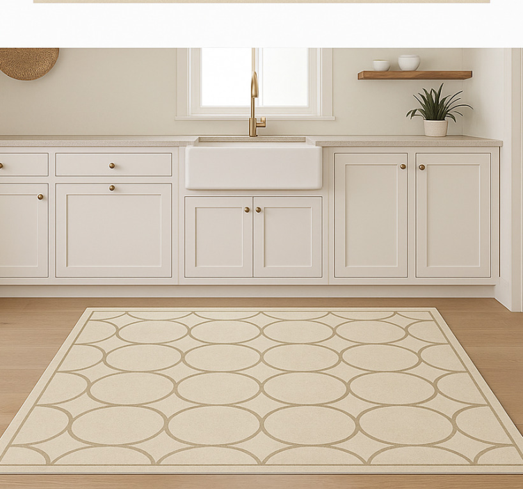 Sandy beige pattern kitchen vinyl mat - TenStickers