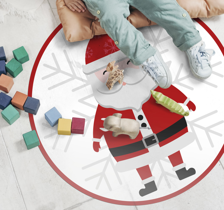 Santa Claus Circle christmas rug - TenStickers