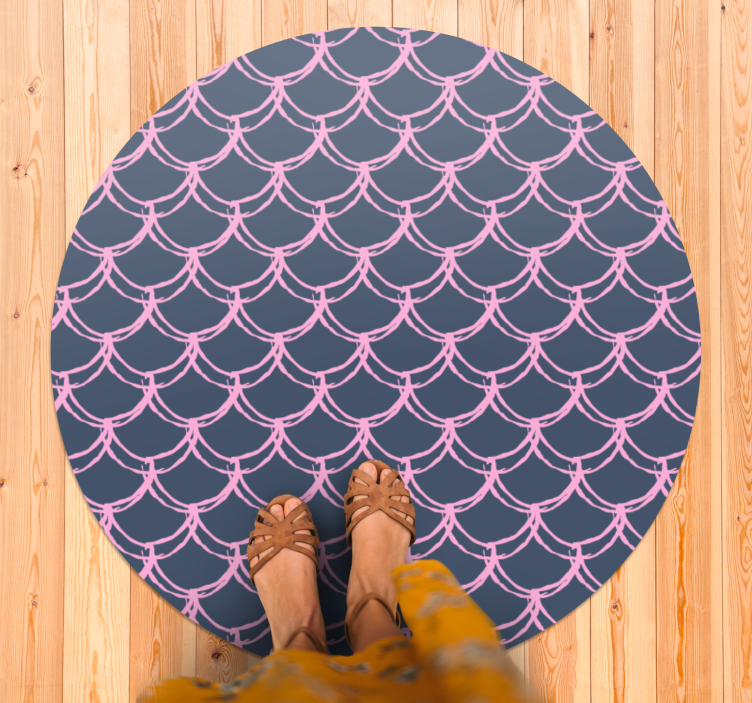 Bathroom mat with scallop shell pattern - TenStickers