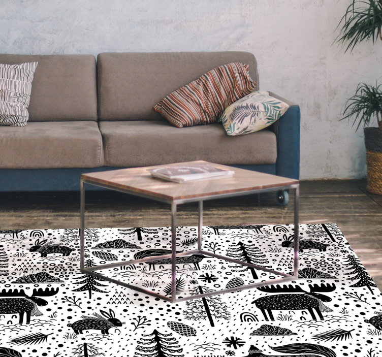 Scandinavian Fauna kids rug - TenStickers