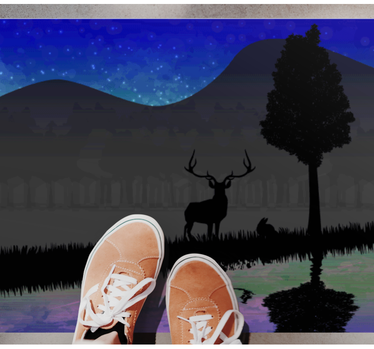 Scenic Silhouette View nature rug - TenStickers