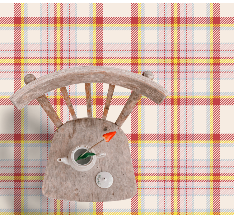 Scottish tartan patterned square vinyl rug - TenStickers