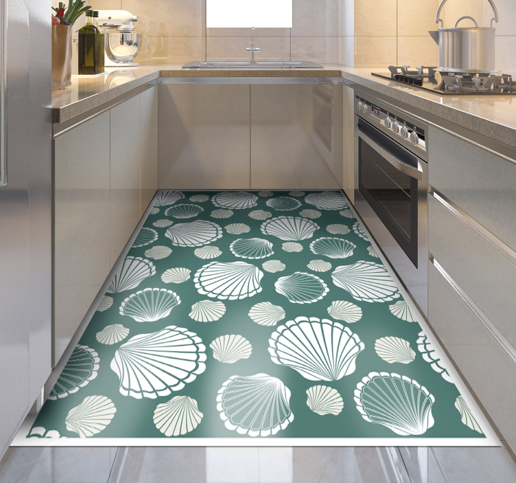 Sea Shell Patterns kitchen mat - TenStickers