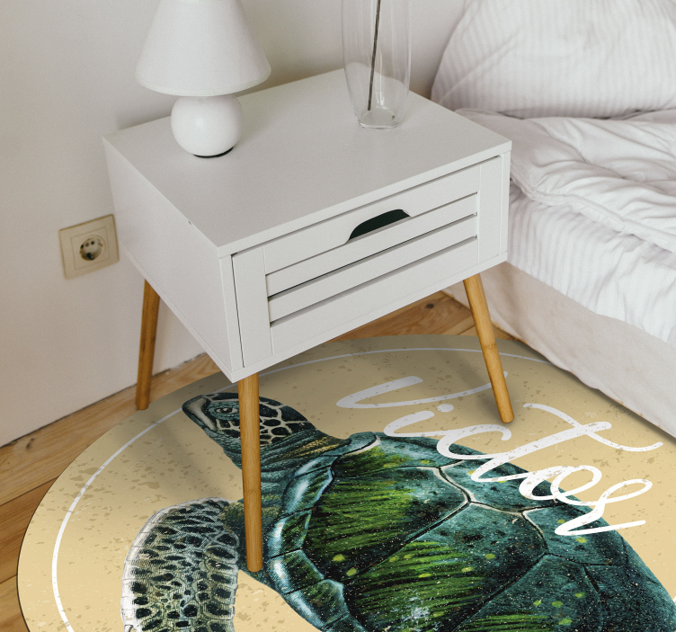 sea turtle with name vinyl rug with name - TenStickers