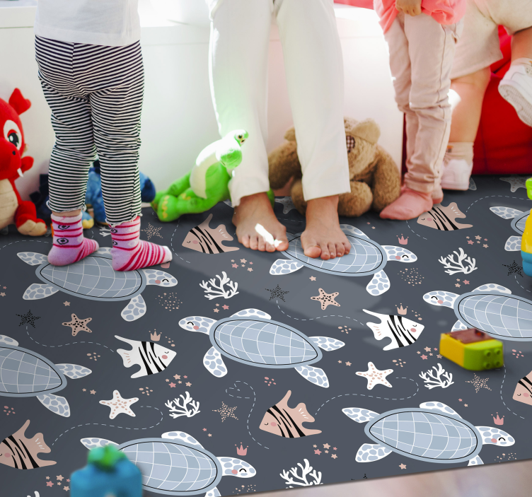 Seafaring Creatures kids rug - TenStickers