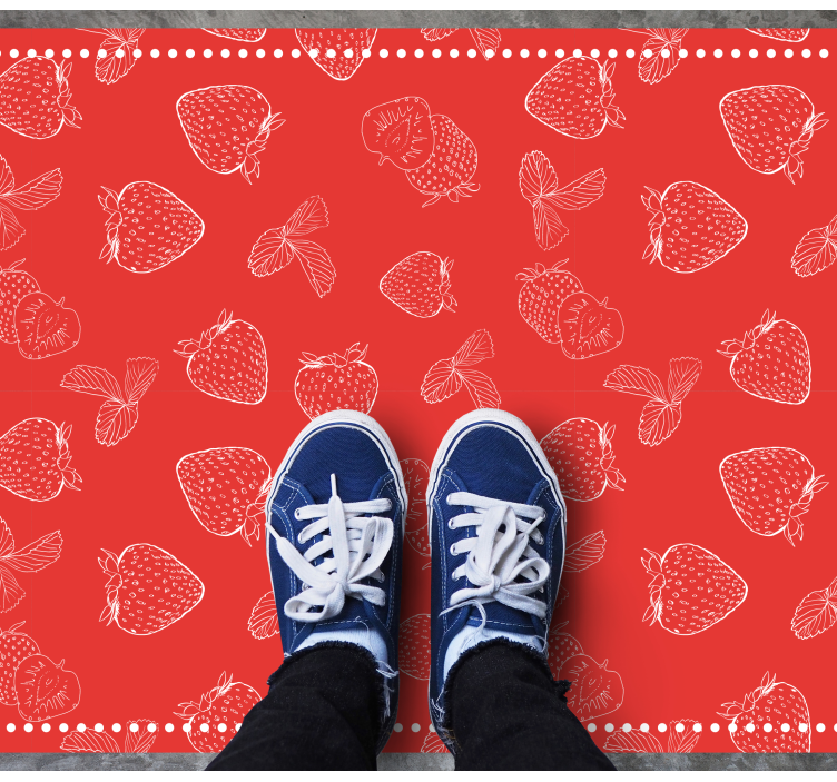 Seamless strawberry doodle kitchen floor - TenStickers