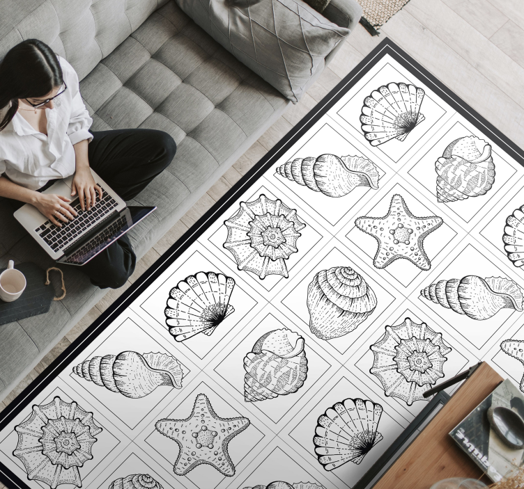 Seashell Artwork nature rug - TenStickers