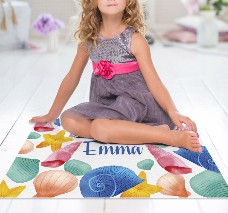 Seashell Personalization custom floor mat - TenStickers