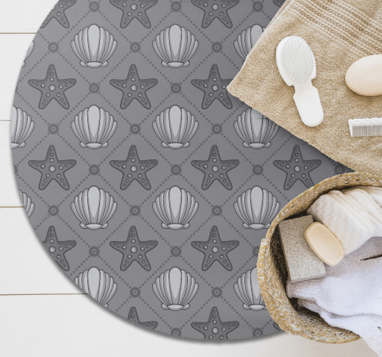 Seashell Starfish Pattern animal print rug - TenStickers
