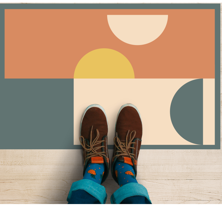 Semi-circles and rectangles  geometric rug - TenStickers