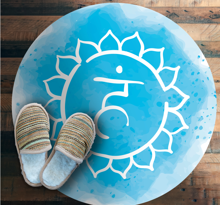 Serene Blue Symbol mandala rug - TenStickers