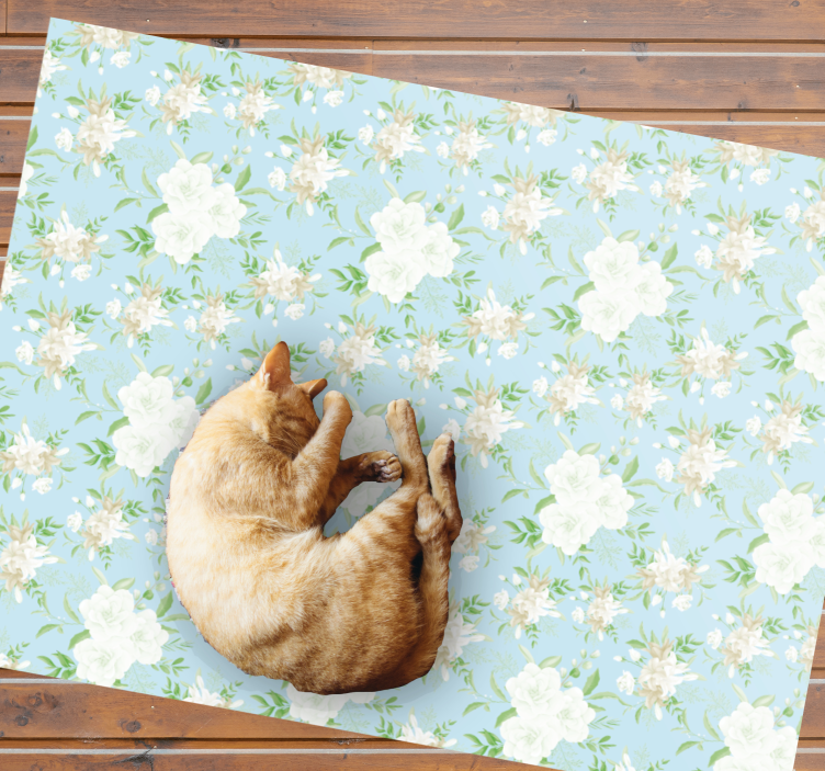 Serene Floral Elegance flower rug - TenStickers