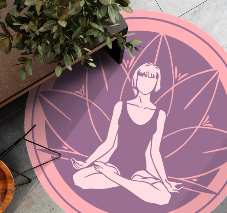 Serene Meditation Symbol mandala rug - TenStickers
