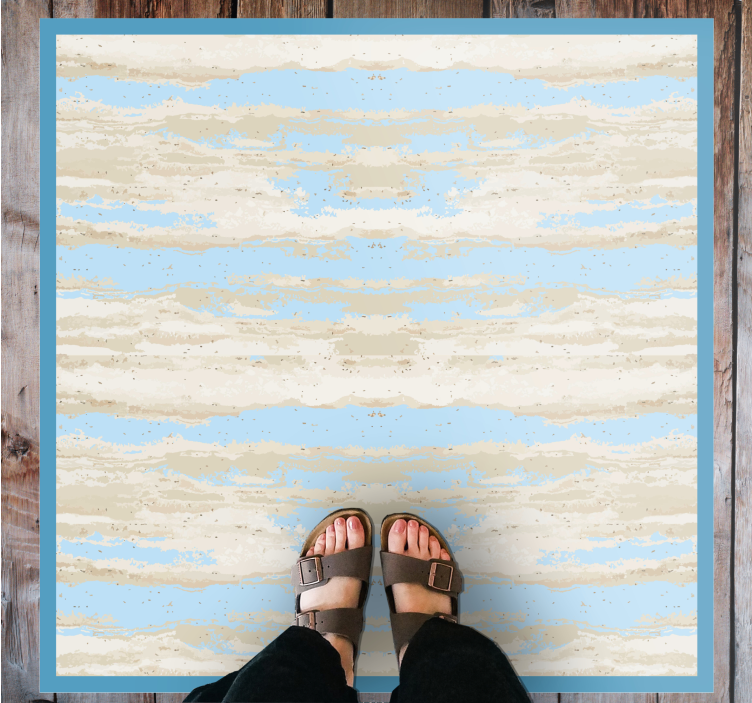 Grey and blue imitation wood effect rug - TenStickers