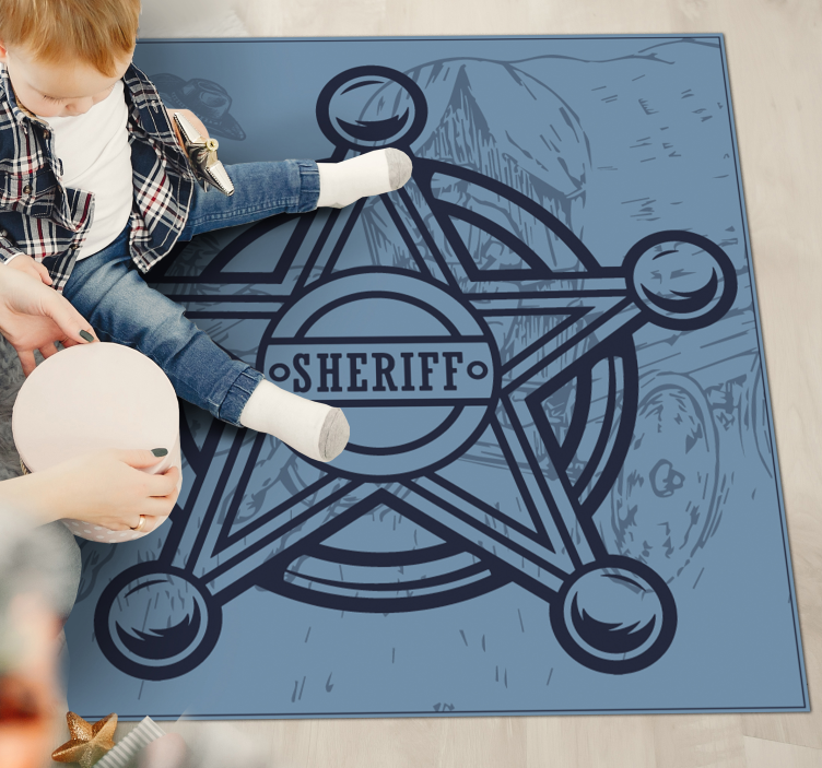 Sheriff Badge Emblem game rug - TenStickers
