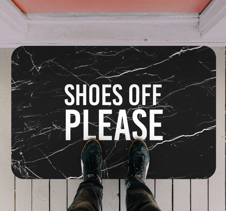 Shoes Off Entryway marble rug - TenStickers