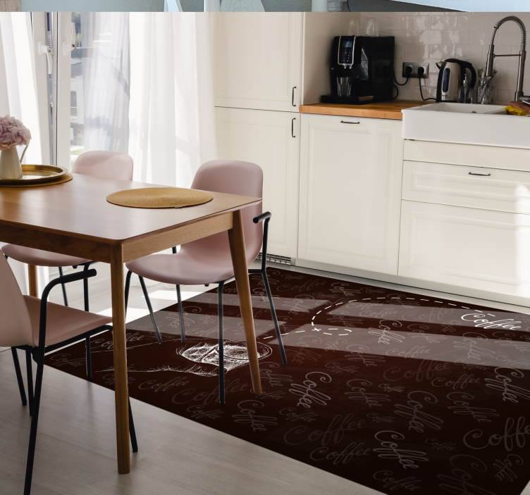 Shot of coffee kitchen floor tiles - TenStickers